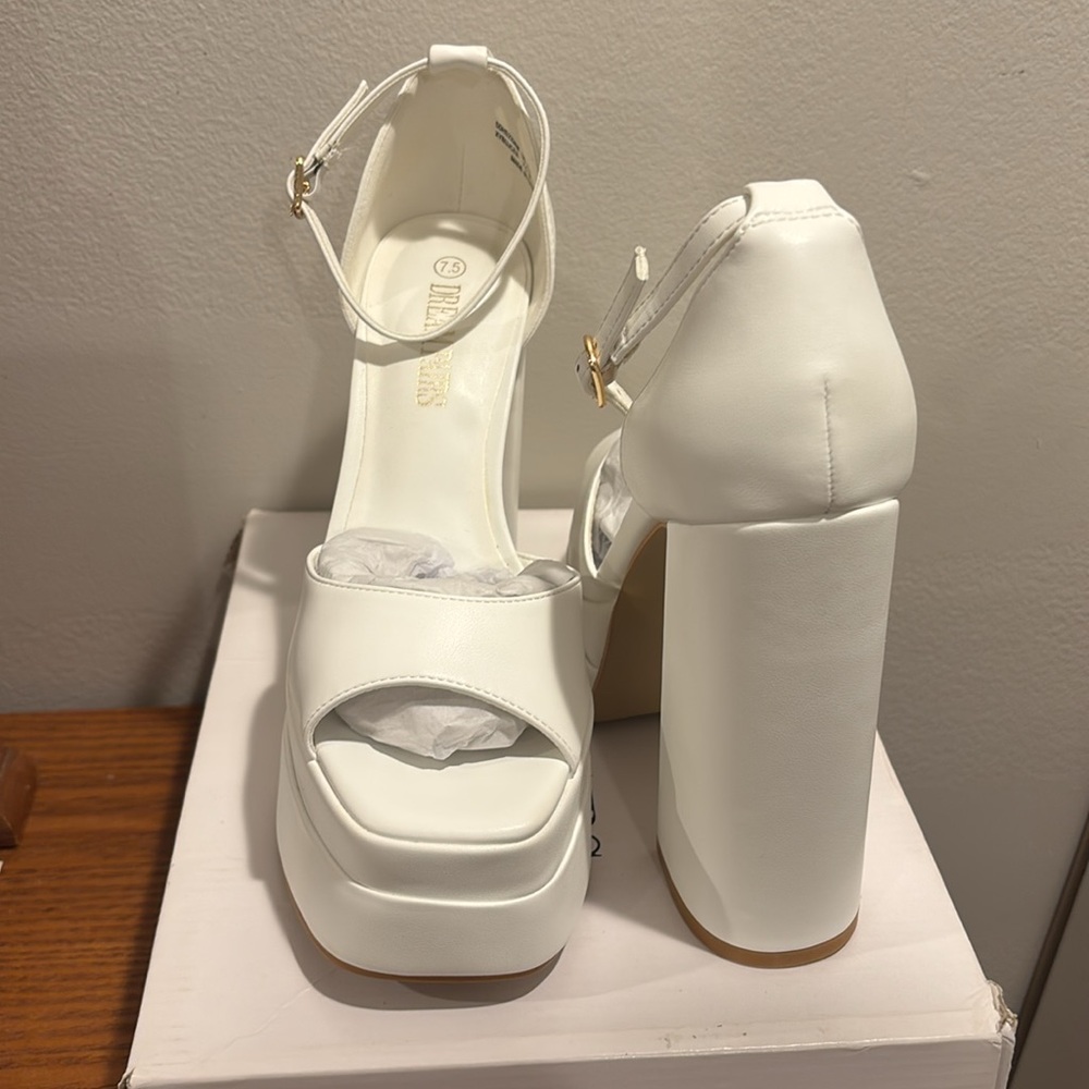 White Platform Heels - Picture 2 of 6